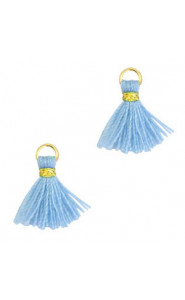Mini Tassel 1.2cm - Gold-ice blue
